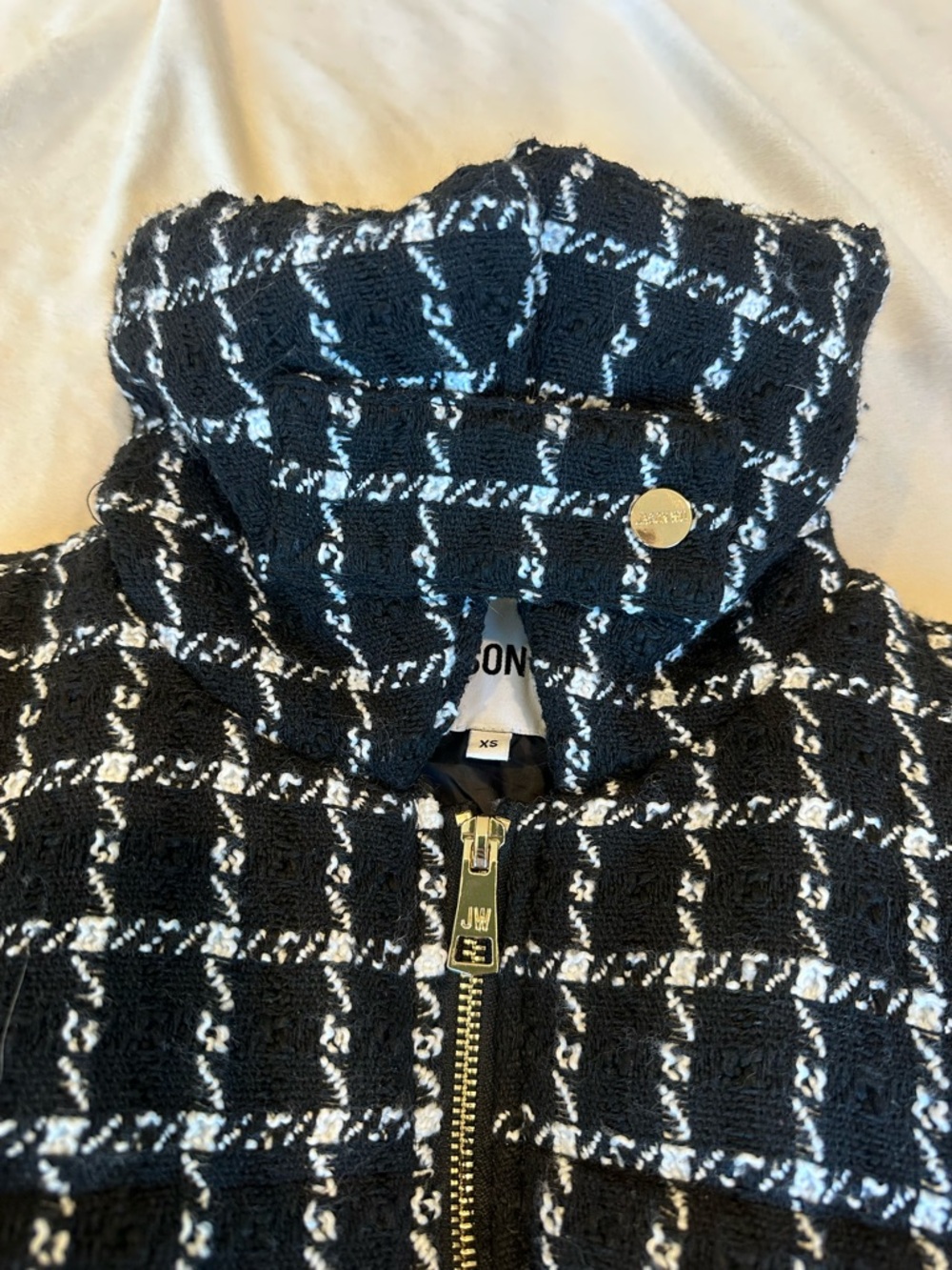 Jason Wu Black & White Tweed Puffer Jacket - Picture 3 of 8